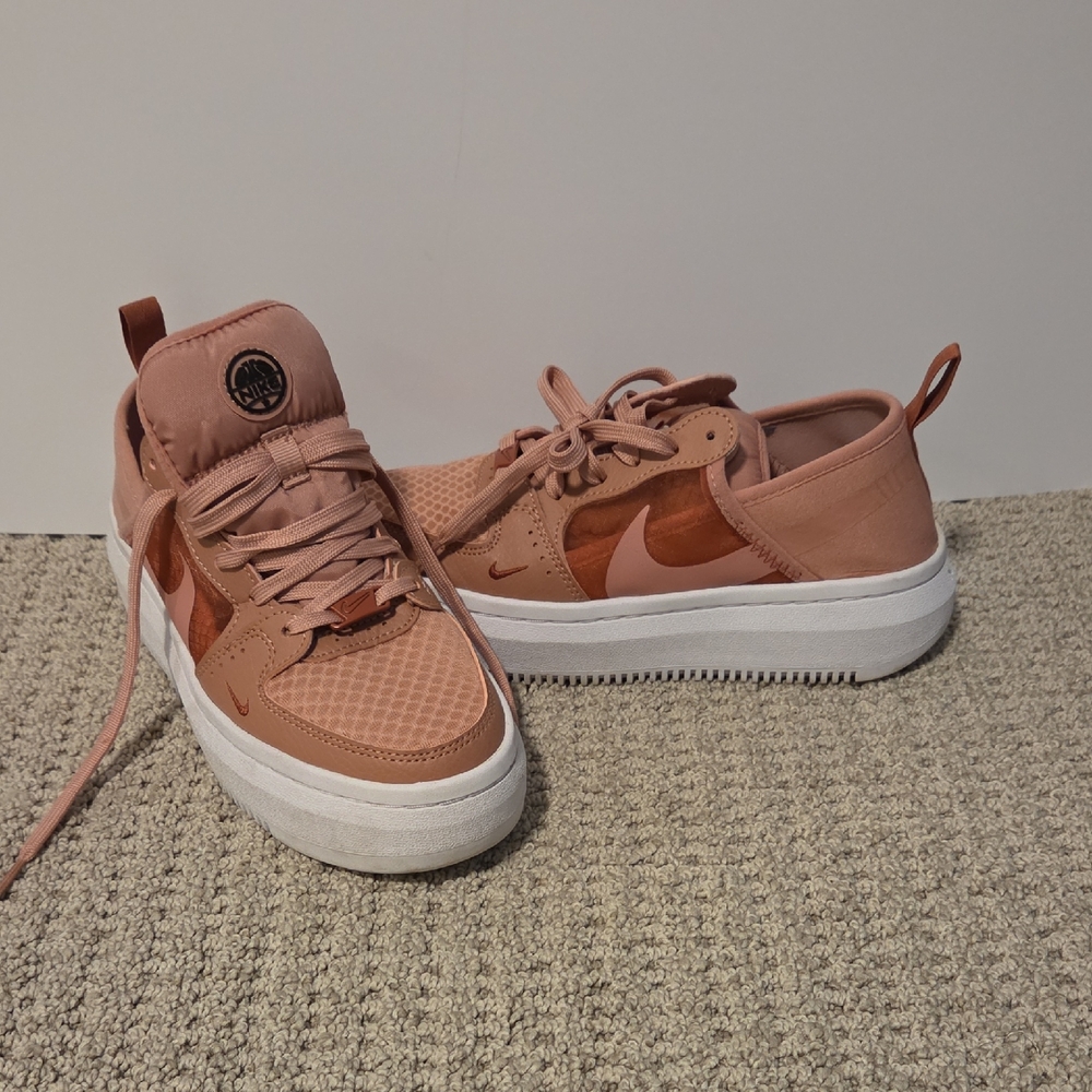 Nike Wmns Court Vision Rust Pink and White